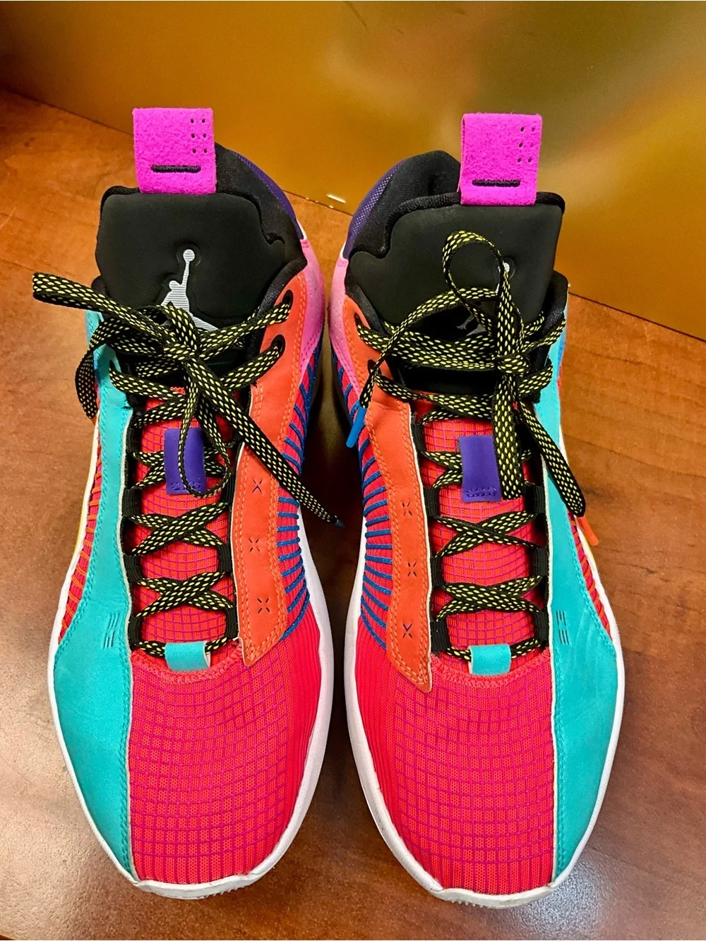 Jordan Men's Multi-Color Basketball Sneakers — Red, Teal, Purple, Black
